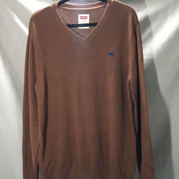 Brown V Neck Sweater - Picture 1 of 2